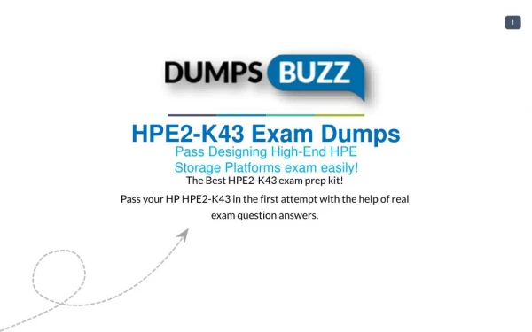 Prompt Purchase HPE2-K43 PDF VCE Exam Dumps