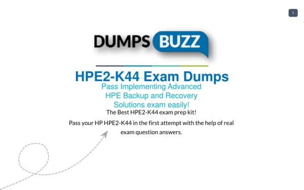 Purchase Latest HPE2-K44 exam sample questions VCE with PDF