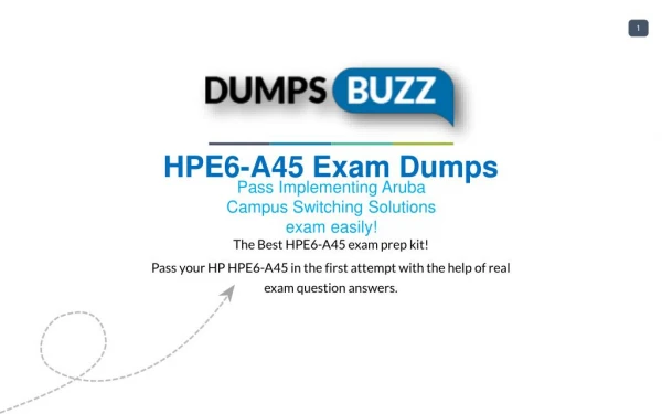HPE6-A45 Test prep with real HP HPE6-A45 test questions answers and VCE