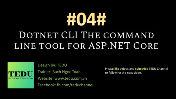 Dotnet CLI The command line tool for ASP.NET Core