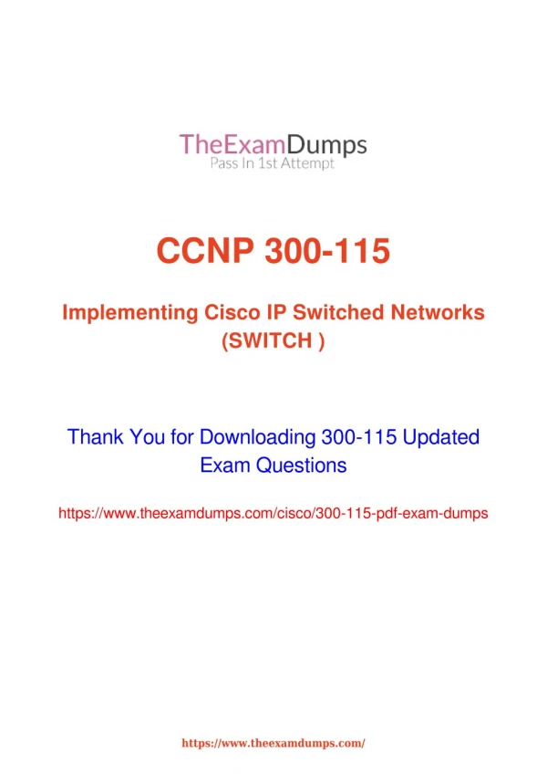 Cisco CCNP Routing and Switching 300-115 SWITCH Practice Questions [2019 Updated]