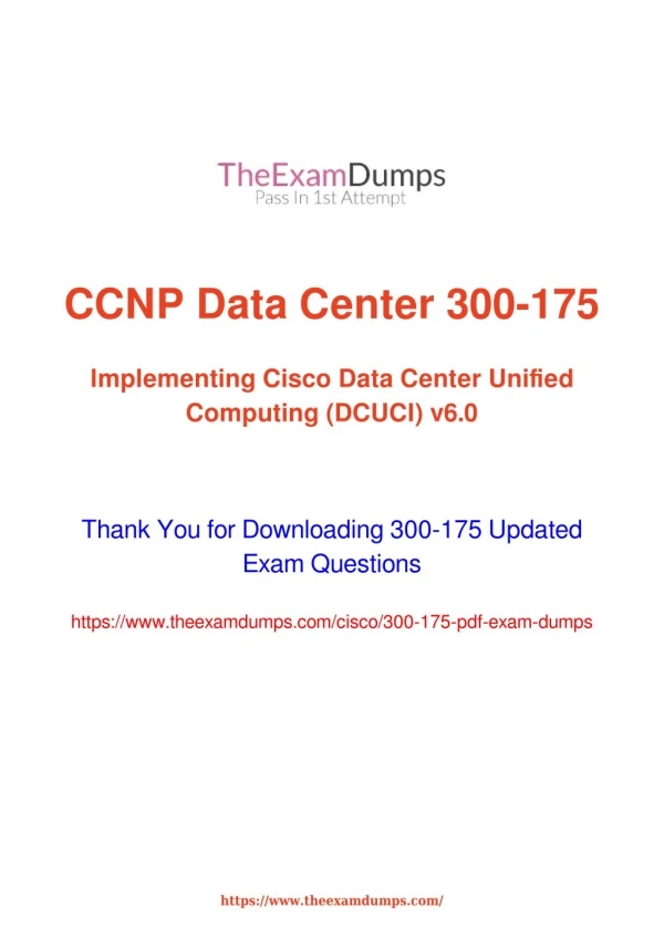 Cisco CCNP Data Center 300-175 DCUCI Practice Questions [2019 Updated]