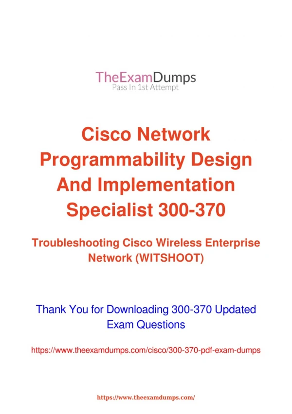 Cisco CCNP Wireless 300-370 WITSHOOT Practice Questions [2019 Updated]