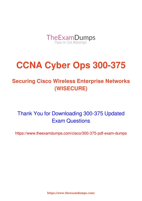 Cisco CCNP Wireless 300-375 WISECURE Practice Questions [2019 Updated]