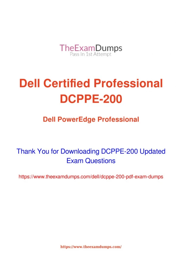 Dell DCPPE-200 Practice Questions [2019 Updated]