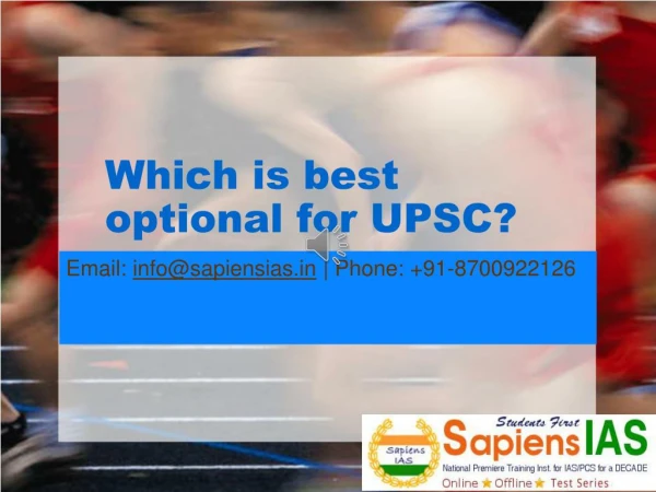Which is the best optional for UPSC