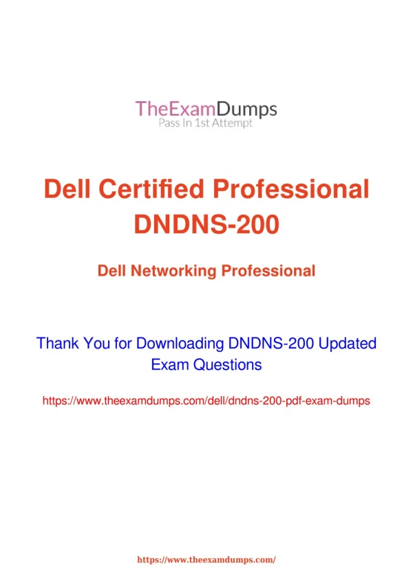 Dell DNDNS-200 Practice Questions [2019 Updated]
