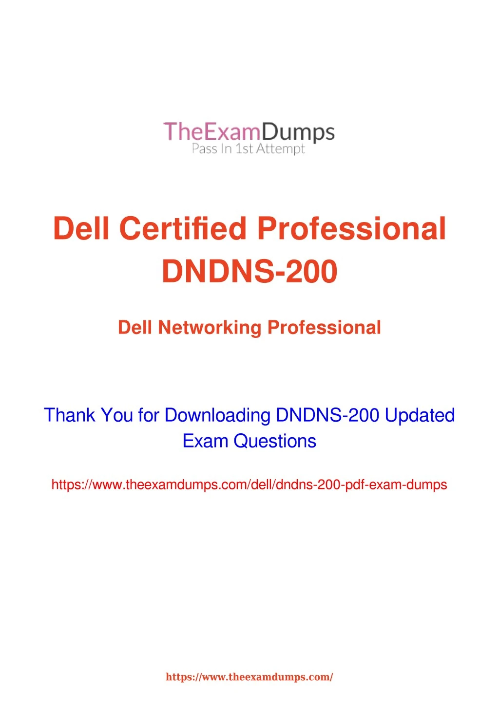 dell certified professional dndns 200
