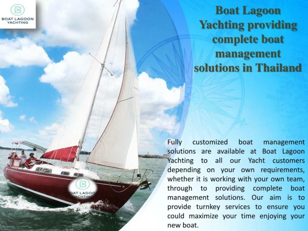 Boat Lagoon Yachting providing complete boat management solutions in Thailand