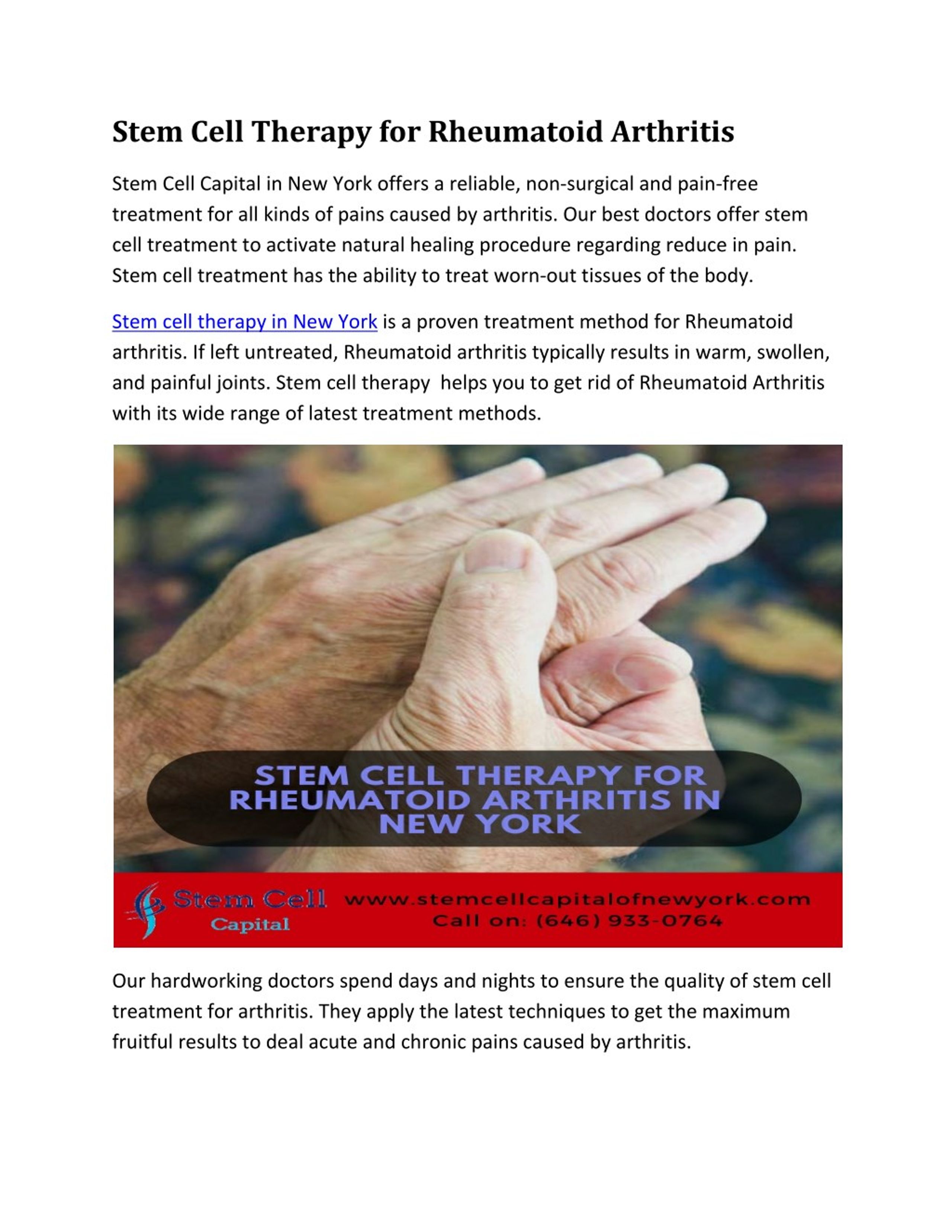 PPT - Stem Cell Therapy for Rheumatoid Arthritis PowerPoint ...