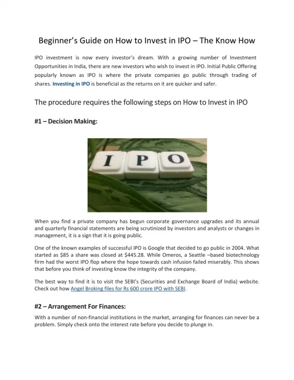 Beginner’s Guide on How to Invest in IPO – The Know How