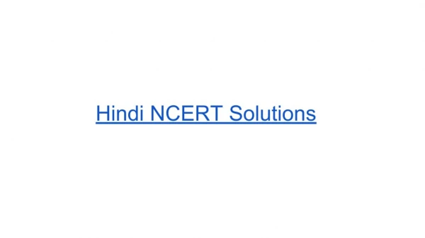 Hindi NCERT Solutions