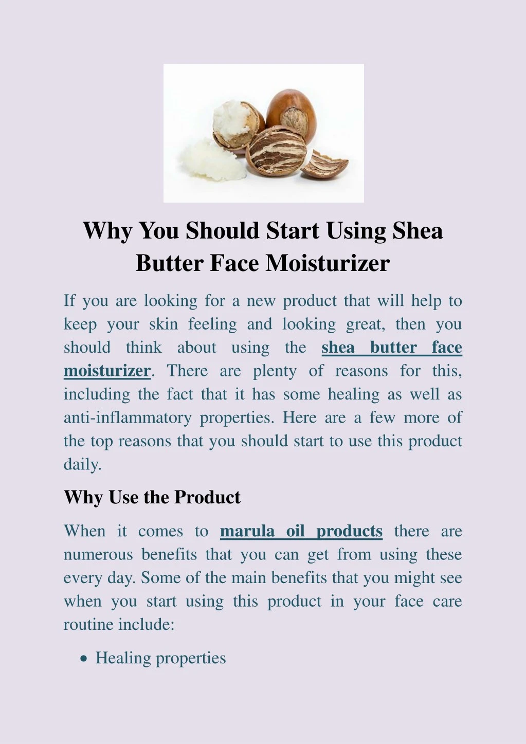 why you should start using shea butter face