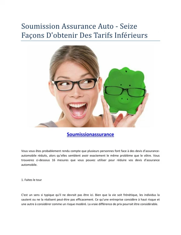 soumission assurance auto seize fa ons d obtenir