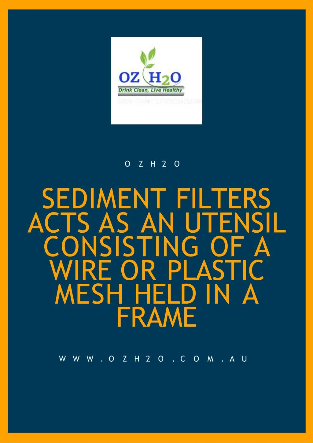 sediment filters