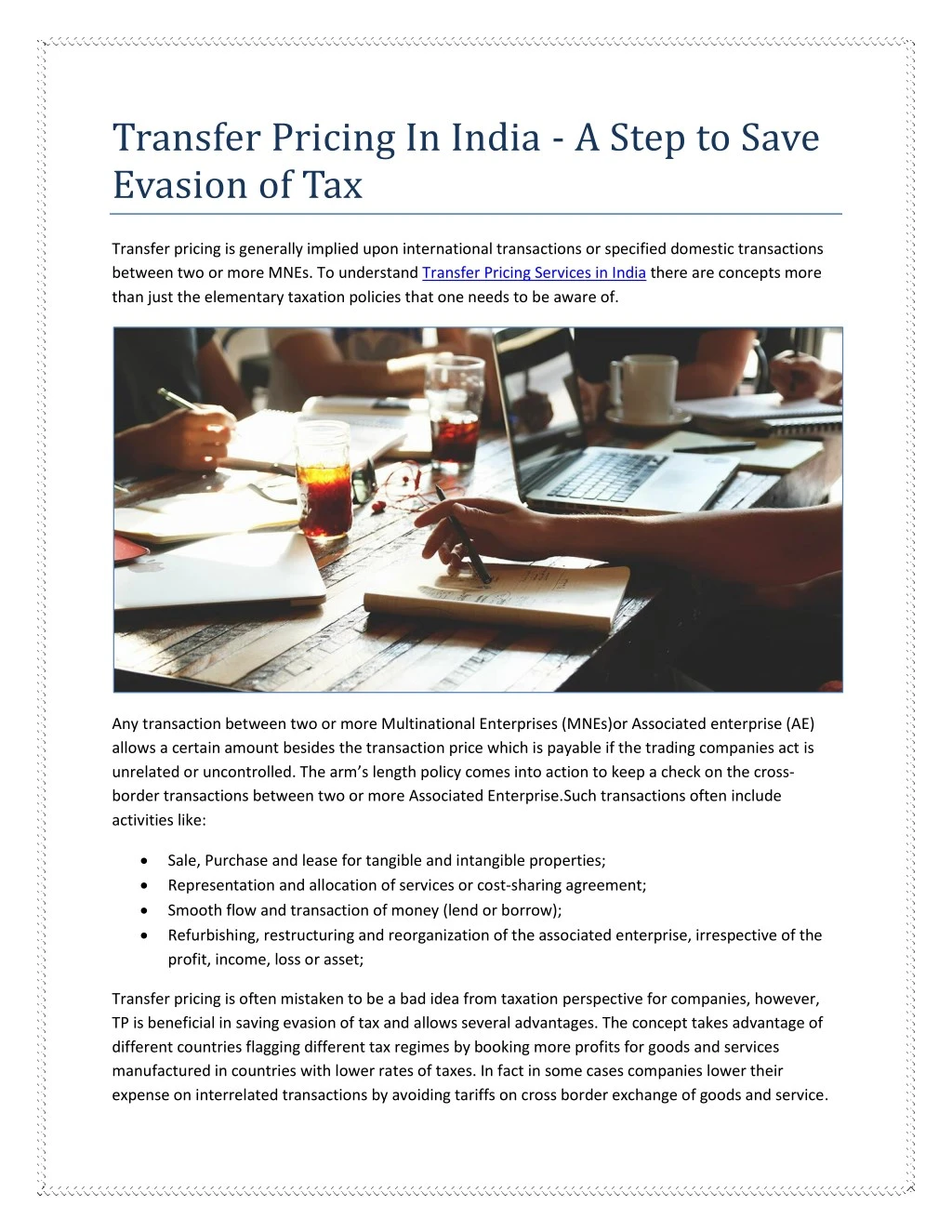 transfer pricing in india a step to save evasion