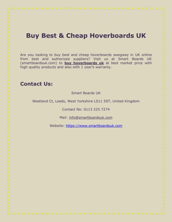 Buy Best & Cheap Hoverboards UK