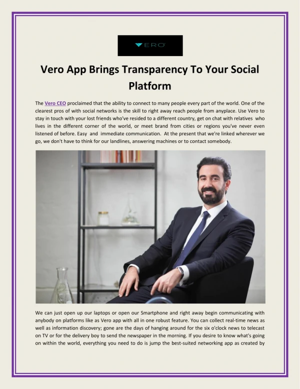 Vero App Brings Transparency To Your Social Platform