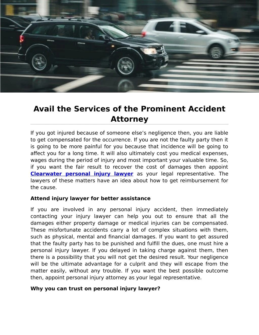 avail the services of the prominent accident