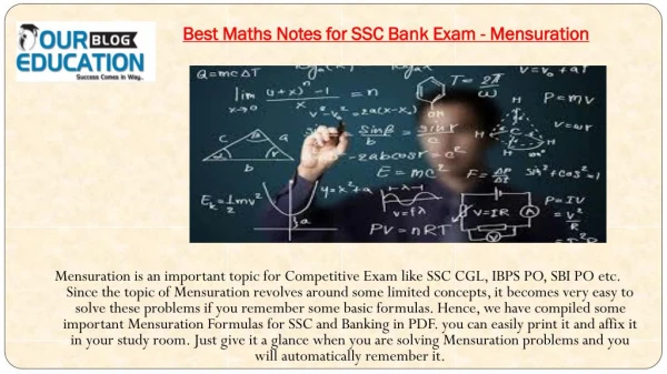 Best Maths Notes for SSC Bank Exam - Mensuration