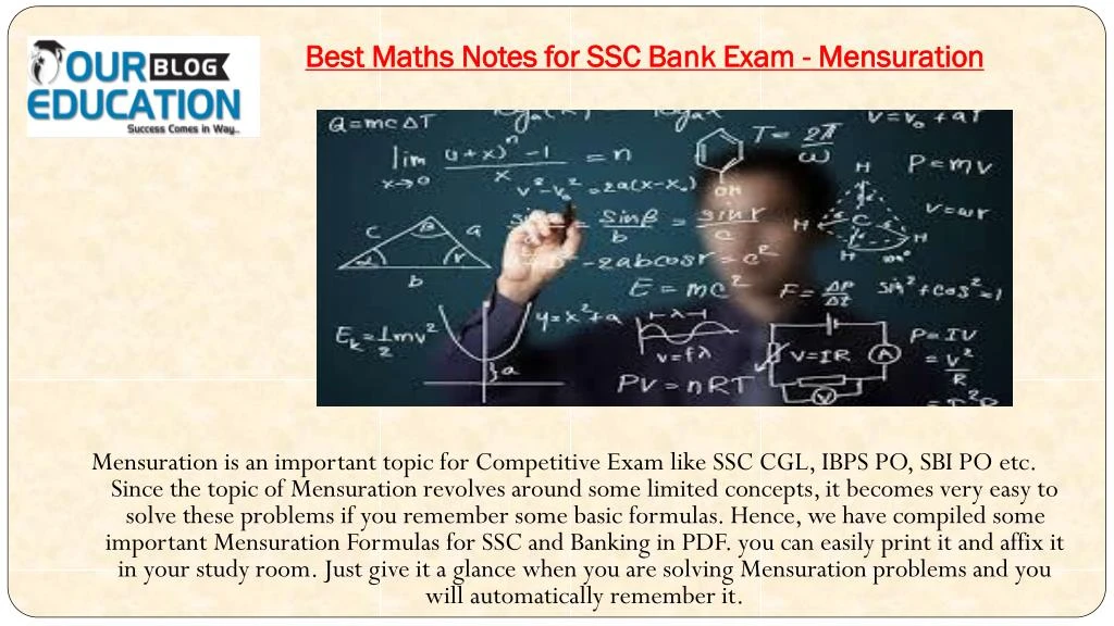 best maths notes for ssc bank exam mensuration