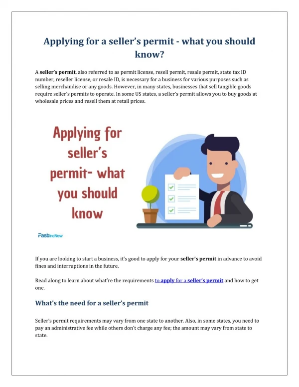 Applying for seller’s permit- what you should know
