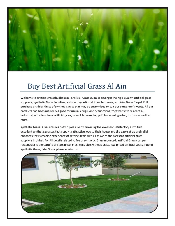 Artificial Grass Suppliers in Abu Dhabi