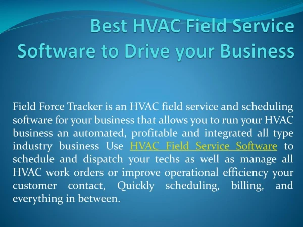 Best HVAC Field Service Software to Drive your Business