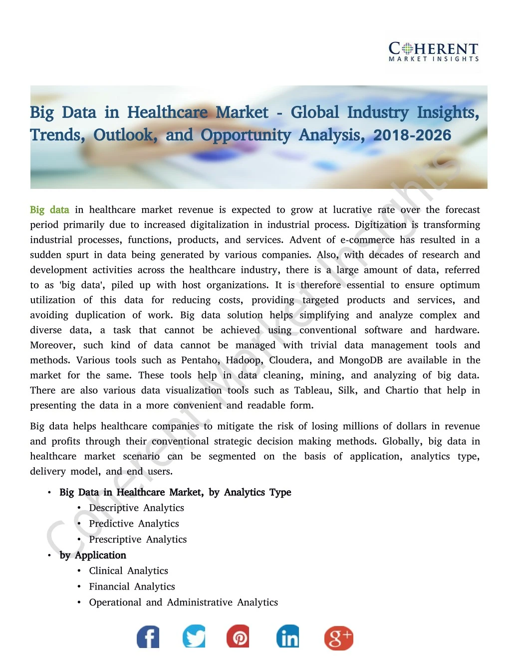 big data in healthcare market global industry