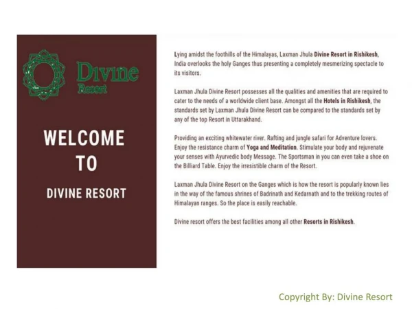Best hotel in Rishikesh | Divine Resort