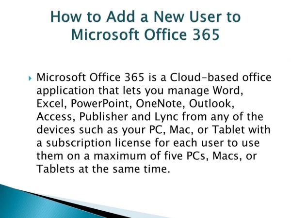 How to Add a New User to Microsoft Office 365