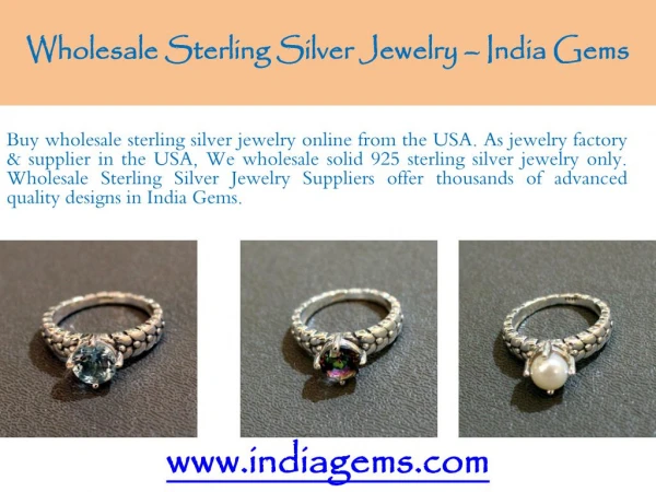 wholesale sterling silver jewelry - India Gems