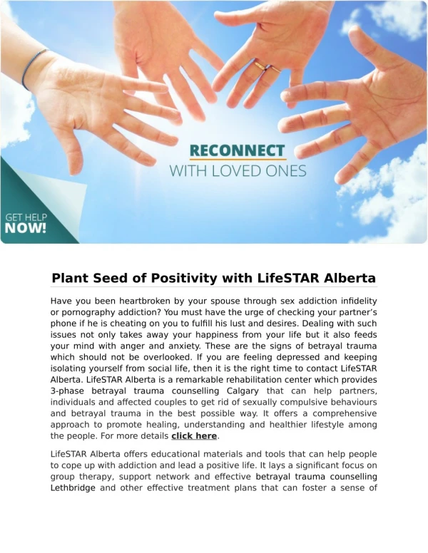 Plant Seed of Positivity with LifeSTAR Alberta