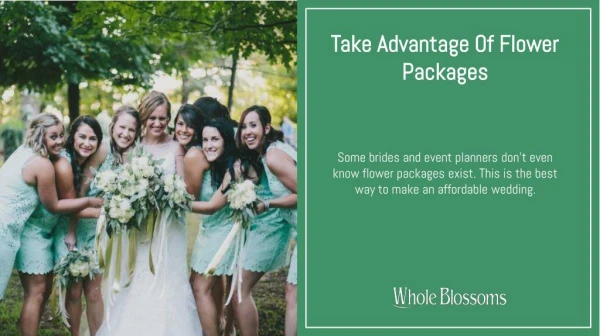 Get Advantage of Wedding Flower Packages