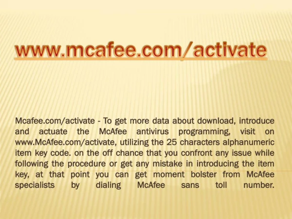 www mcafee com activate