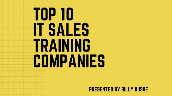 Top 10 IT Sales Training Companies | Ahmedabad | Mumbai | Pune | Banagalore - India
