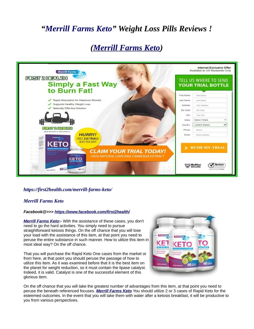 merrill farms keto weight loss pills reviews