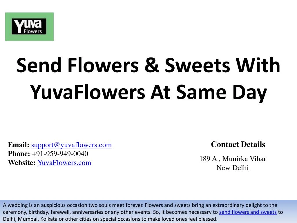 send flowers sweets with yuvaflowers at same day