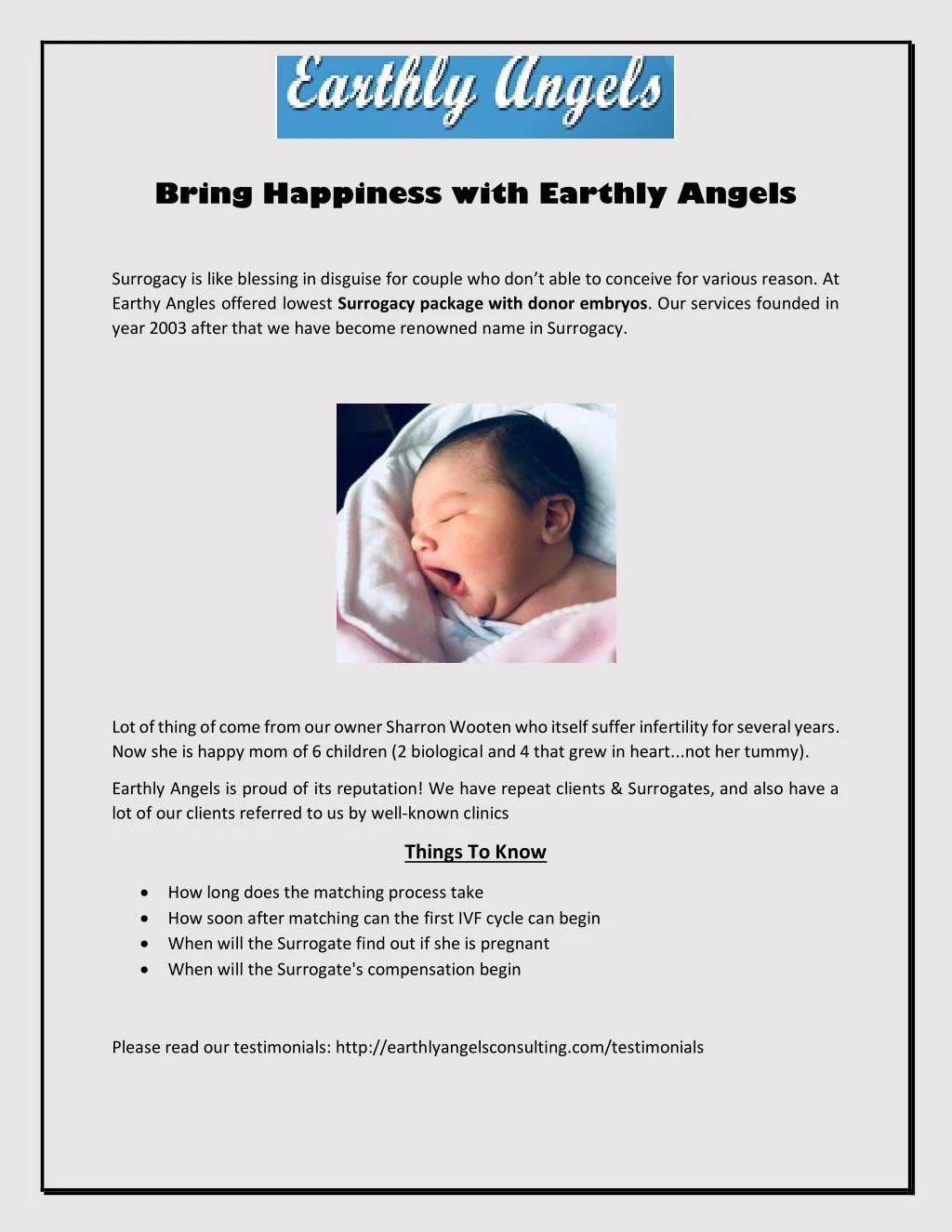 bring happiness with earthly angels