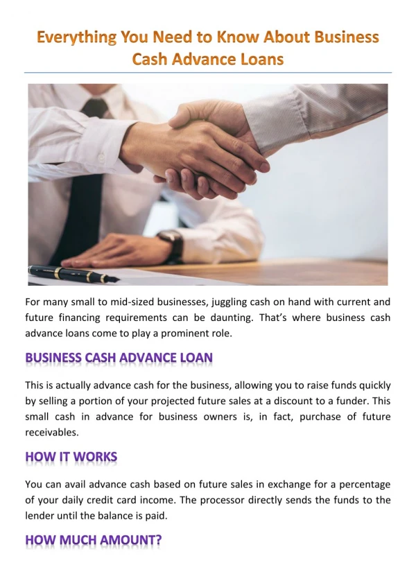 Everything You Need to Know About Business Cash Advance Loans