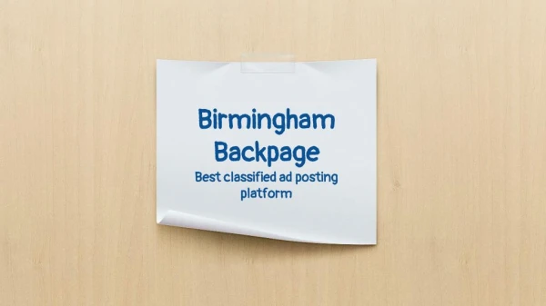 Birmingham Backpage – Best classified ad posting platform