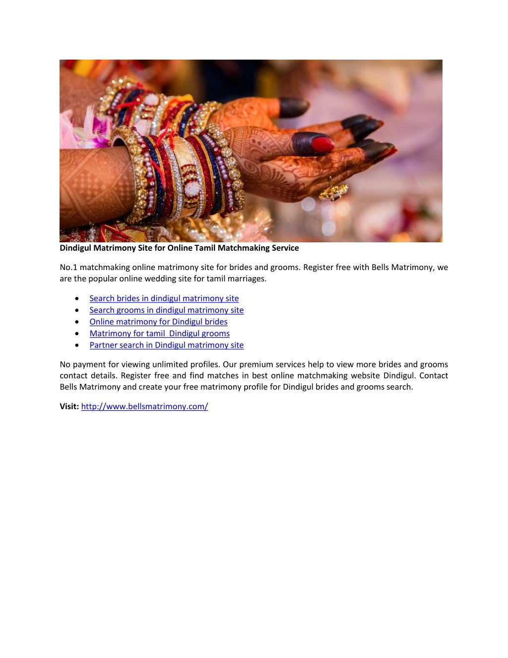 dindigul matrimony site for online tamil