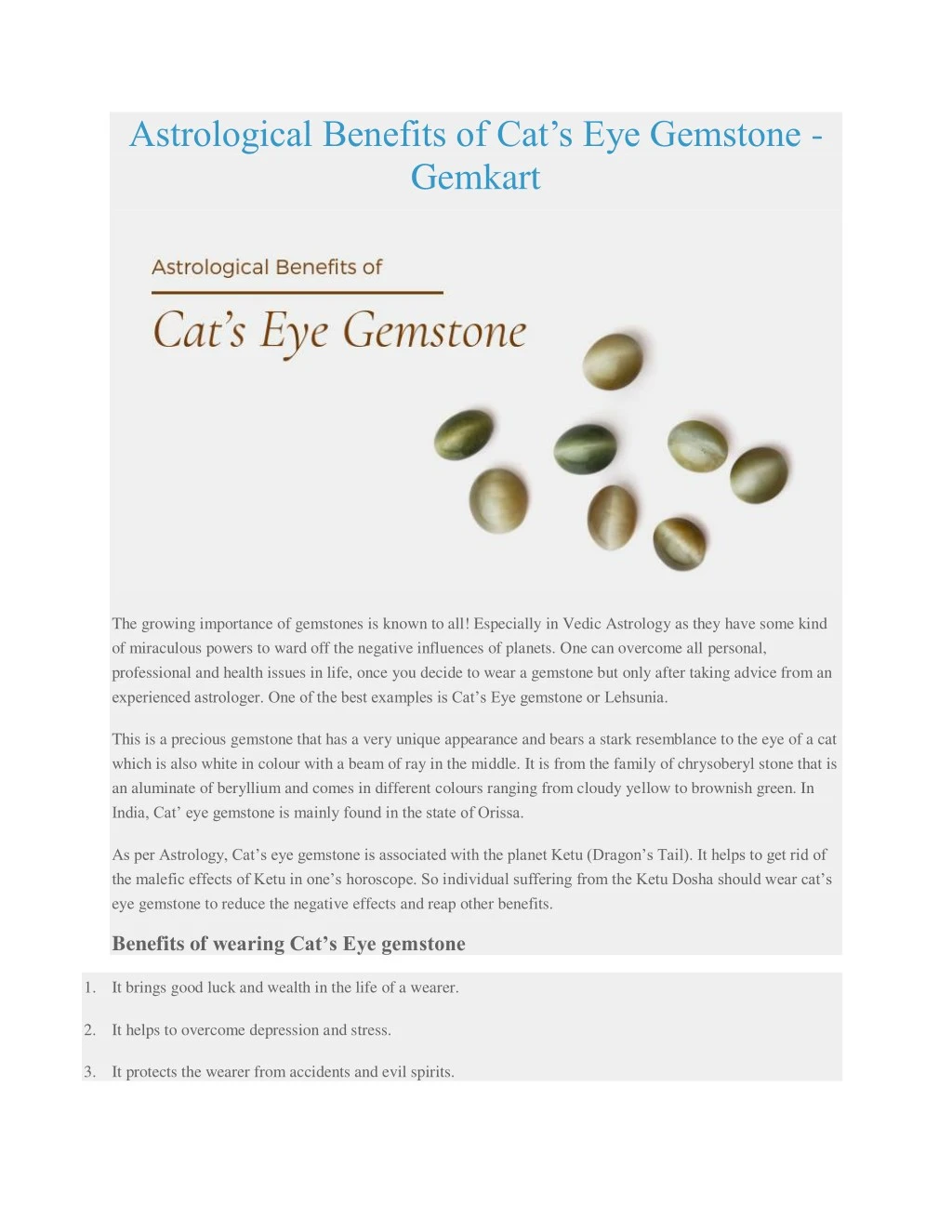 astrological benefits of cat s eye gemstone