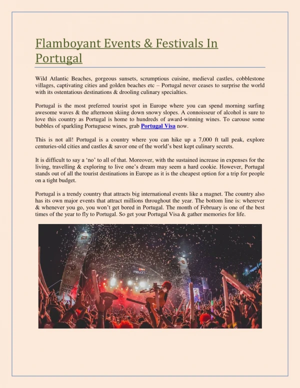 Flamboyant Events & Festivals In Portugal