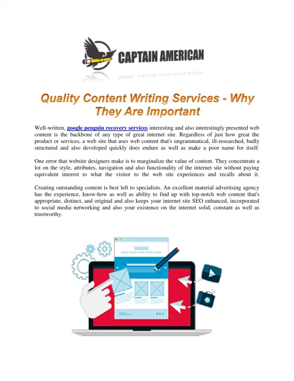 Captain American: Content Writing Services Company | American Content Writing Team