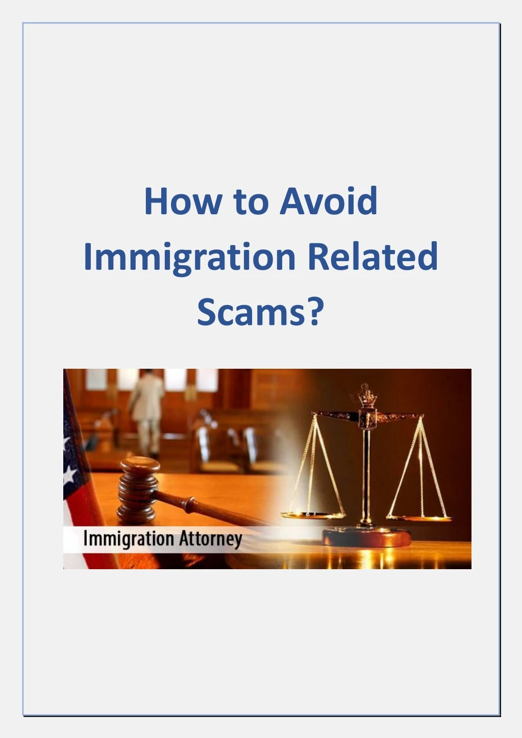 how to avoid immigration related scams