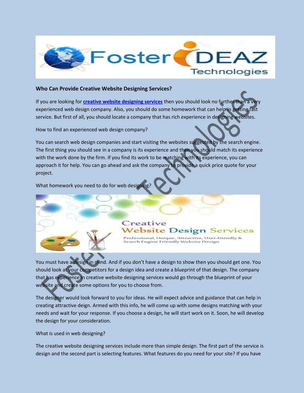 who can provide creative website designing