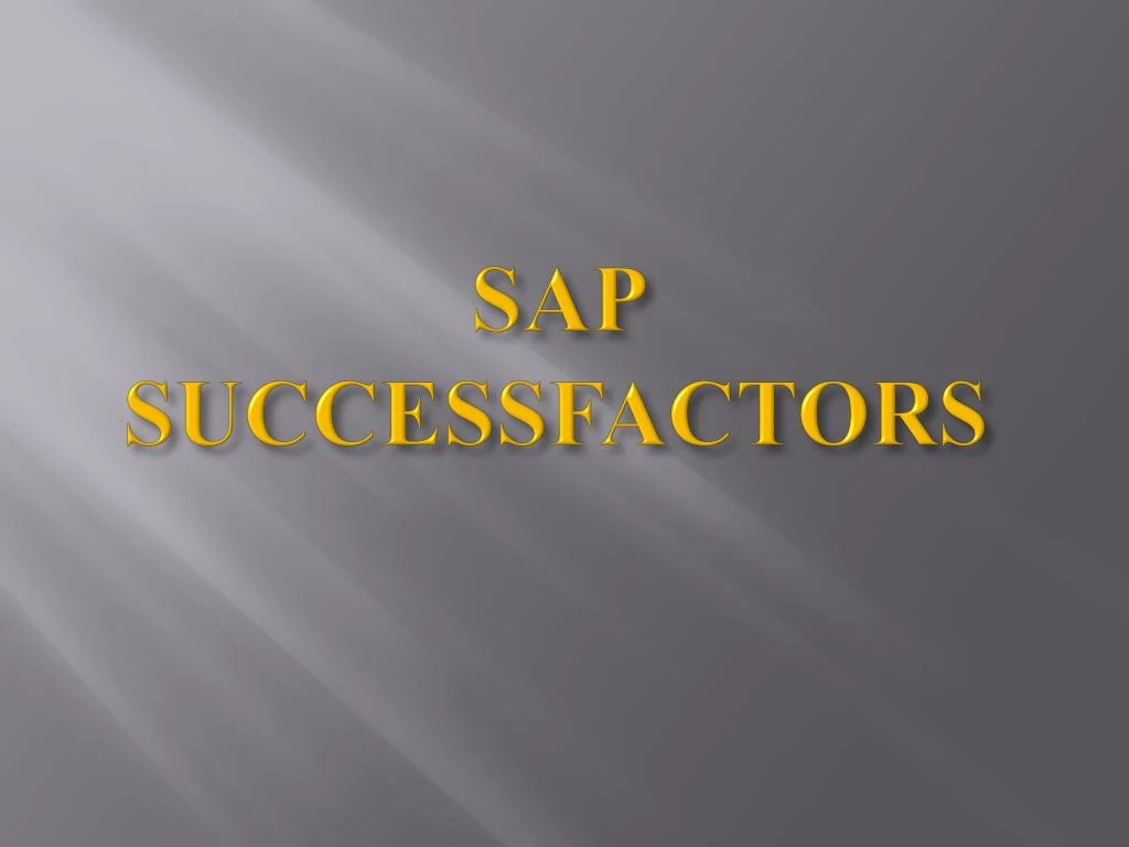 sap successfactors