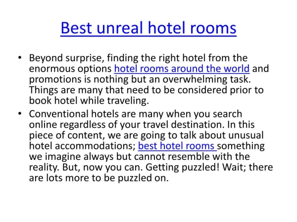 Best hotel rooms