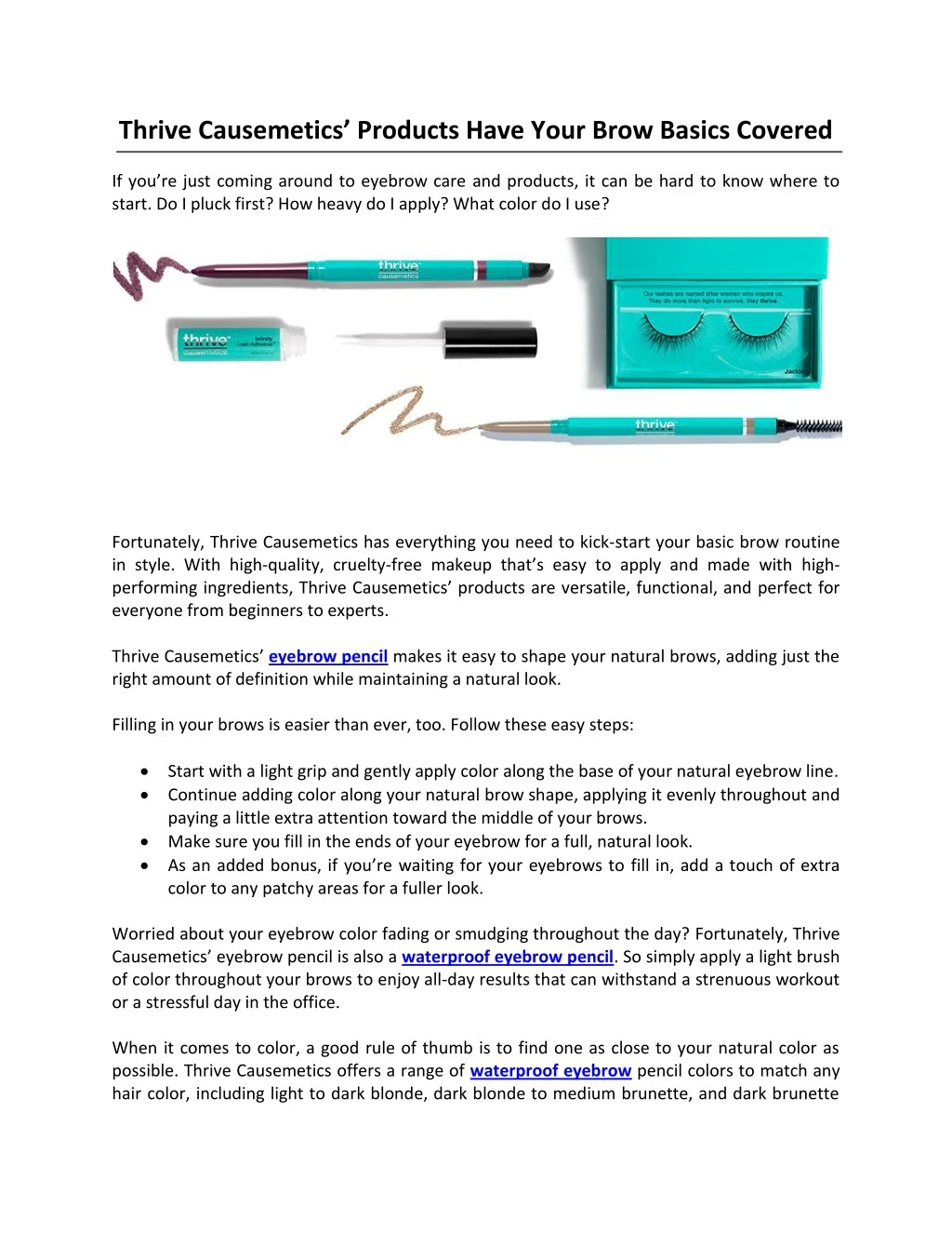 thrive causemetics products have your brow basics